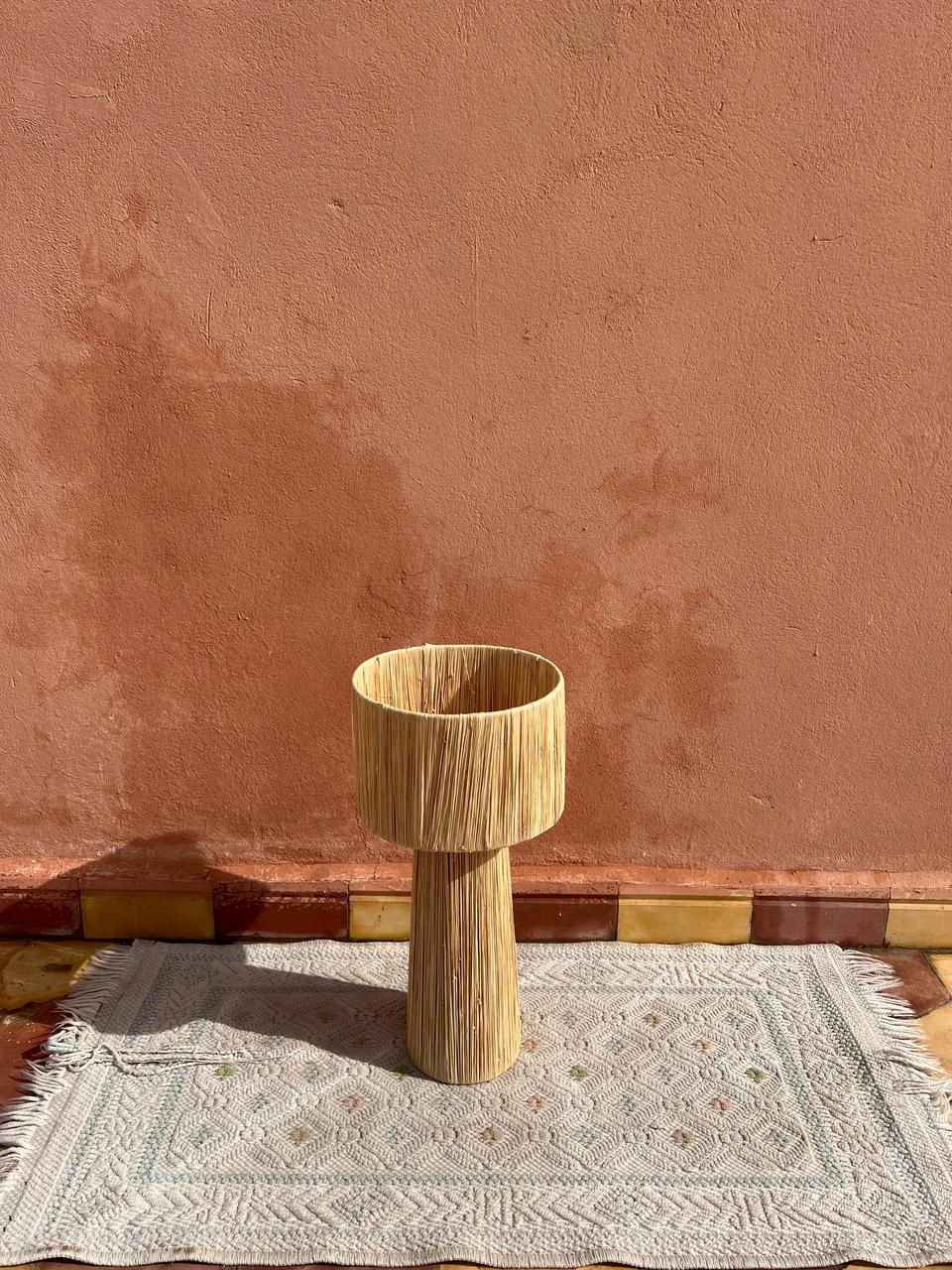Raffia Table Lamp, Handmade Rattan Light, Boho Natural Lamp