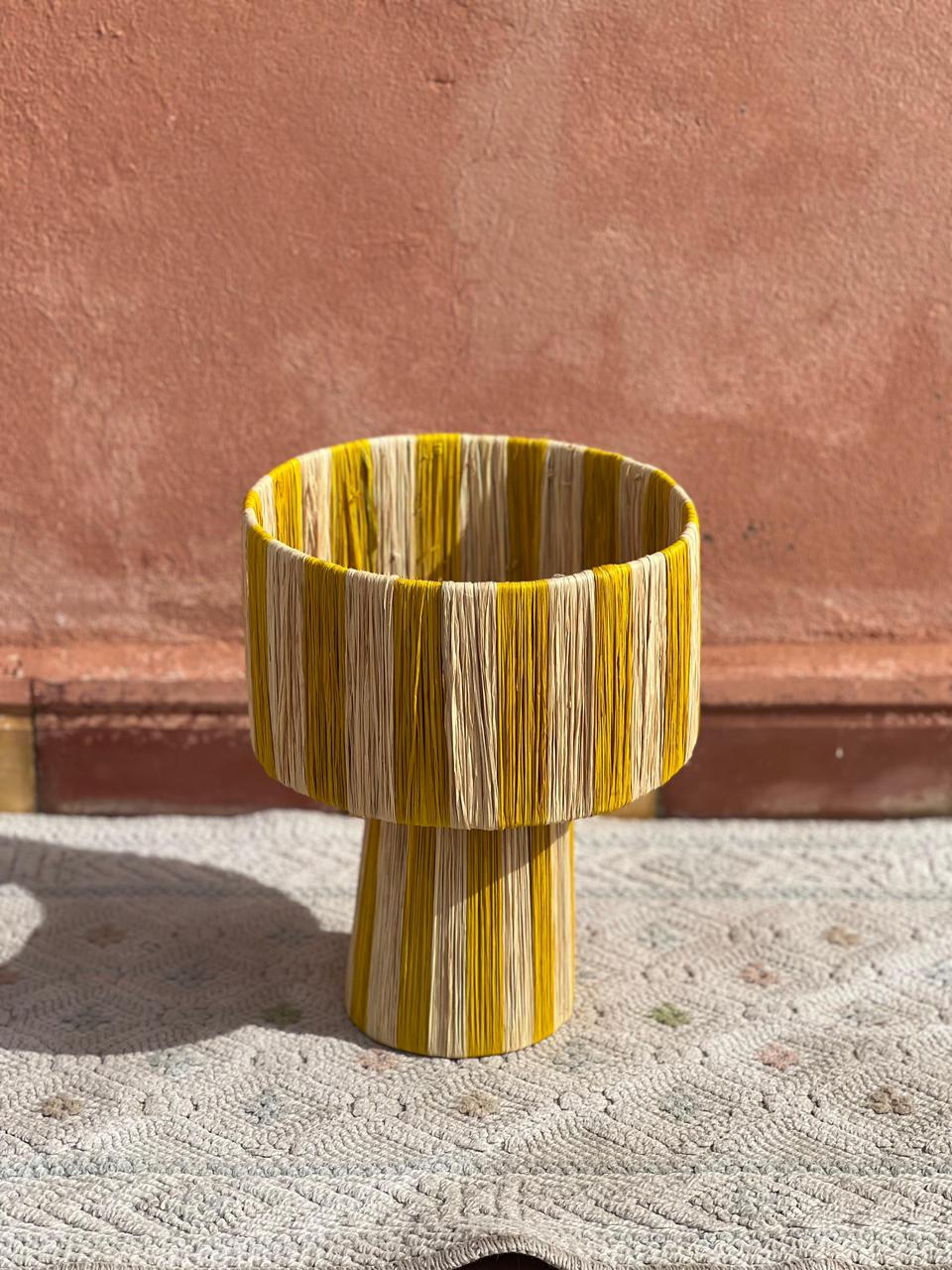 Raffia Table Lamp, Handmade Rattan Light, Boho Natural Lamp