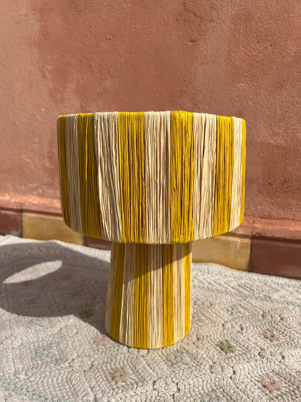 Raffia Table Lamp, Handmade Rattan Light, Boho Natural Lamp