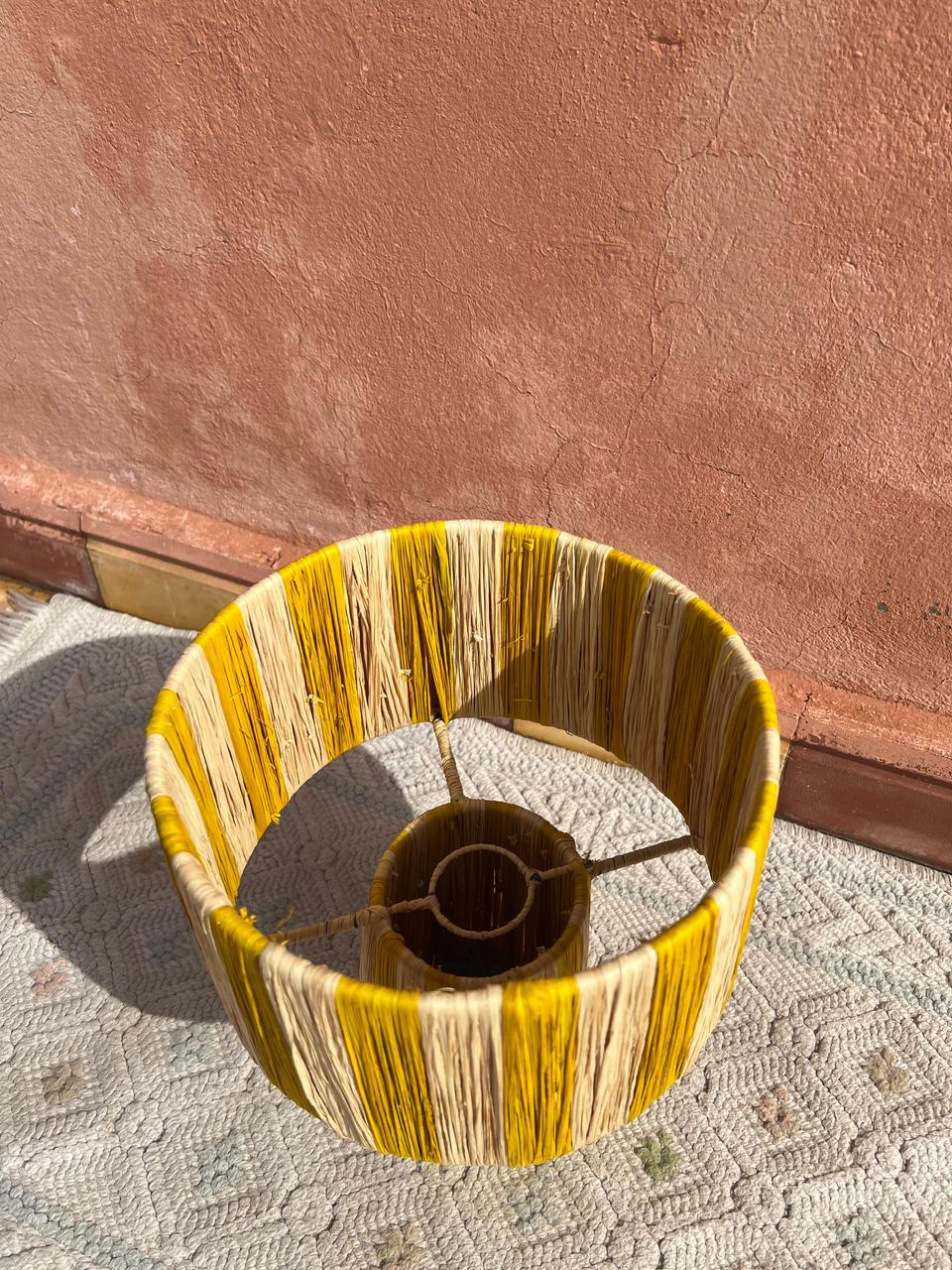 Raffia Table Lamp, Handmade Rattan Light, Boho Natural Lamp