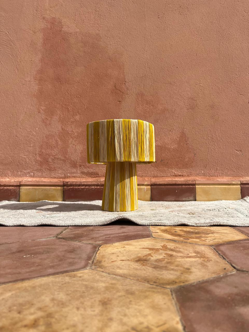 Raffia Table Lamp, Handmade Rattan Light, Boho Natural Lamp