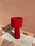 Dark Red Raffia Table Lamp – Handmade Boho Light (Copy)