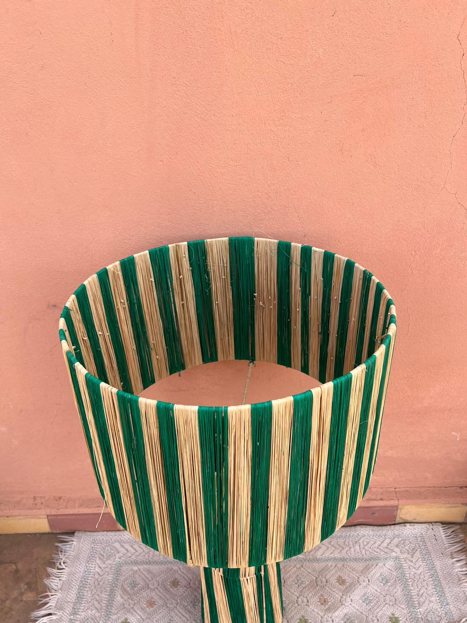 Raffia Table Lamp, Handmade Rattan Light, Boho Natural Lamp