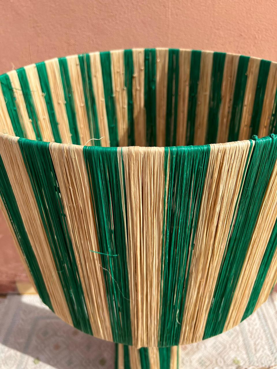 Raffia Table Lamp, Handmade Rattan Light, Boho Natural Lamp