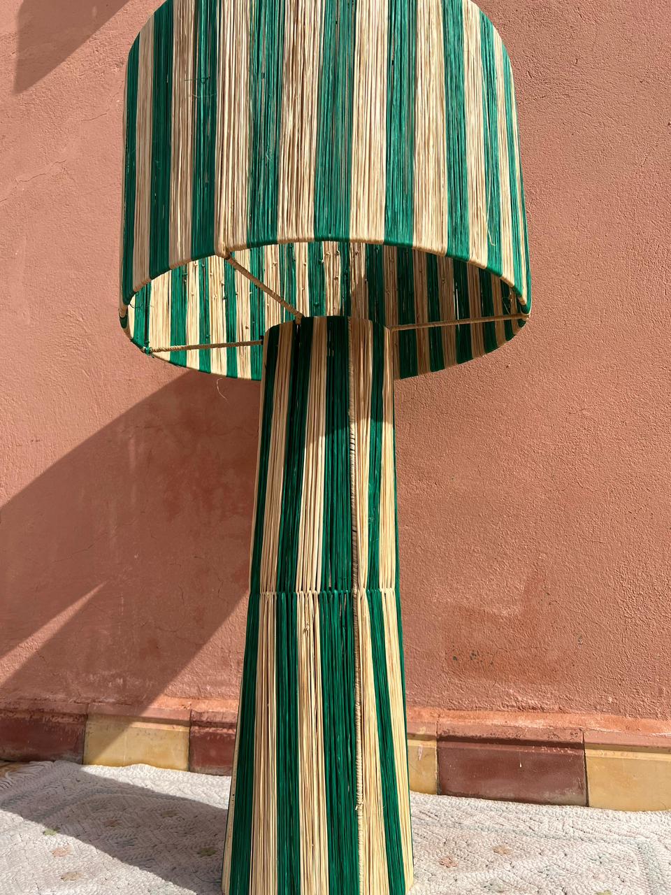 Raffia Table Lamp, Handmade Rattan Light, Boho Natural Lamp