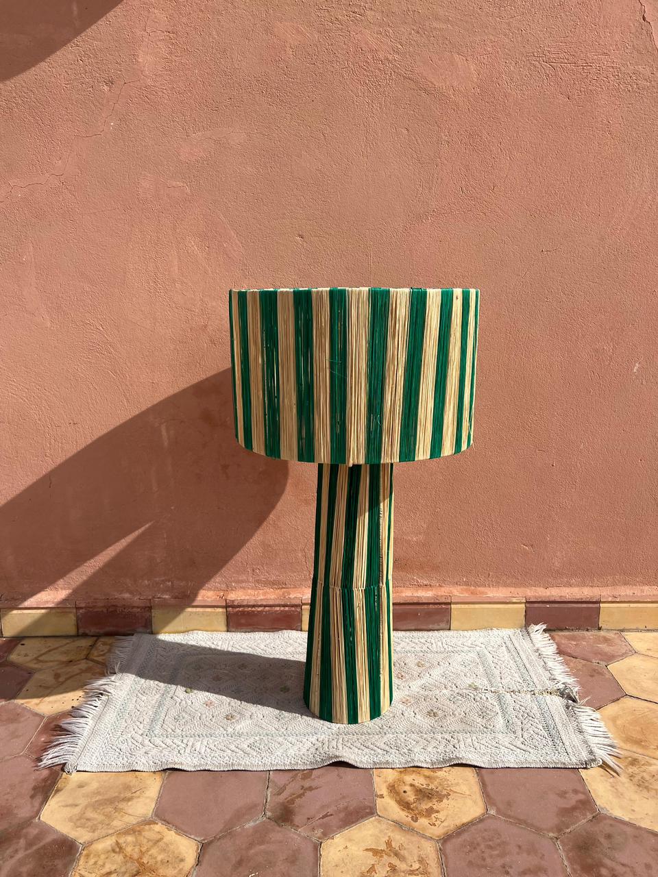 Raffia Table Lamp, Handmade Rattan Light, Boho Natural Lamp
