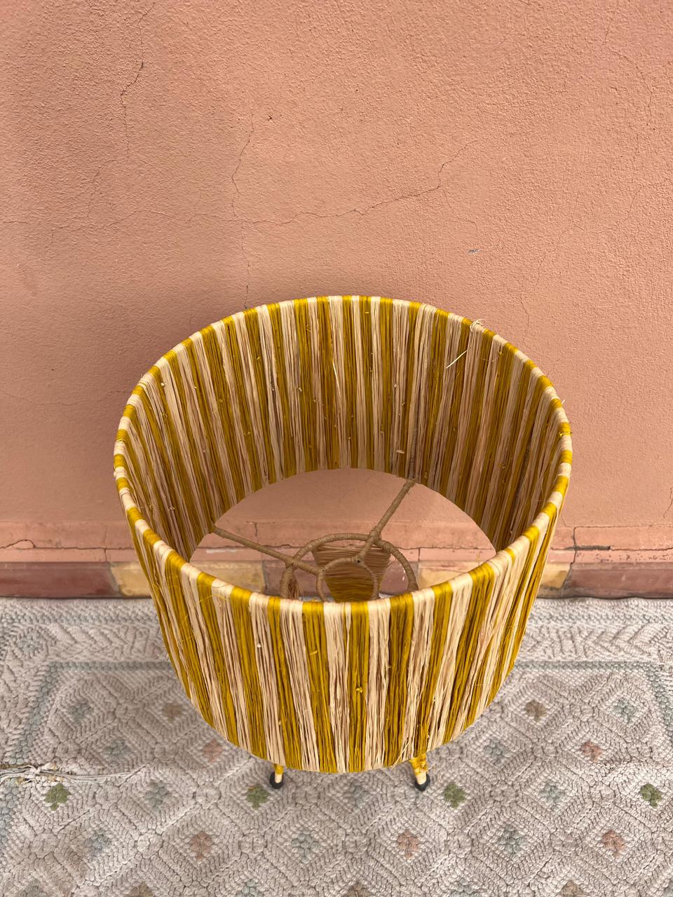 Raffia Table Lamp, Handmade Rattan Light, Boho Natural Lamp