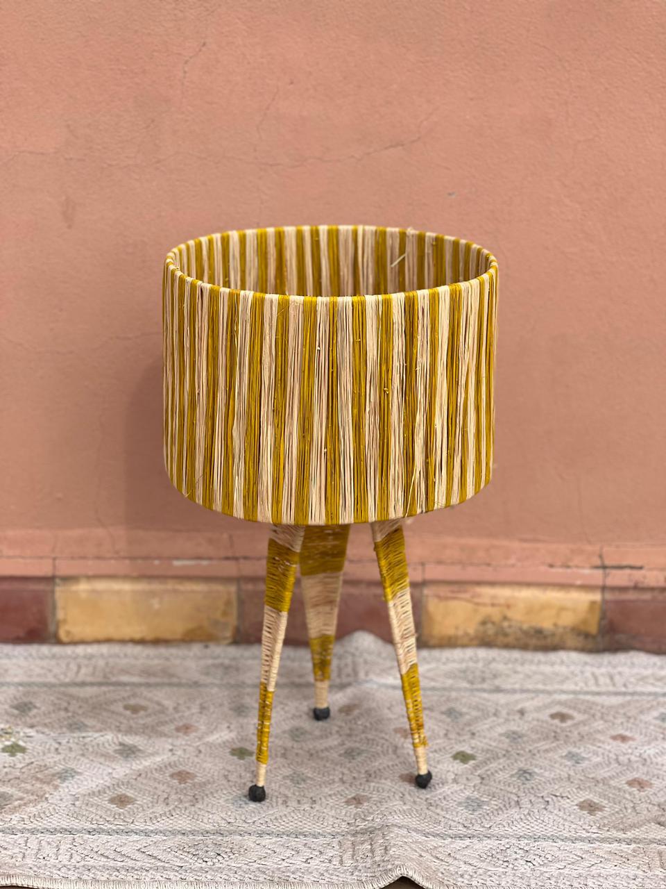 Raffia Table Lamp, Handmade Rattan Light, Boho Natural Lamp