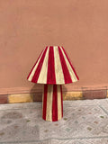 Red Raffia Table Lamp – Handmade Boho Light