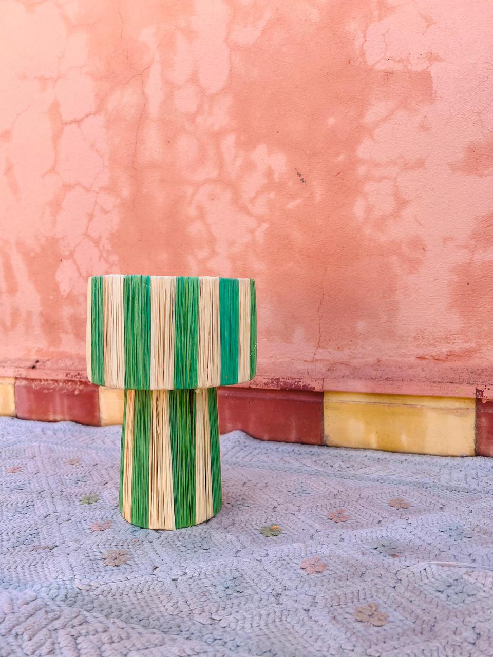 Green Raffia Table Lamp – Handmade Boho Light (Copy)