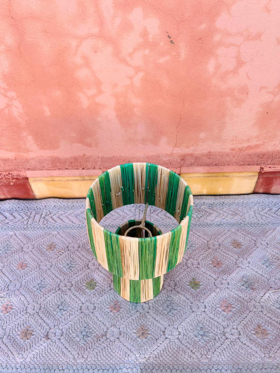 Green Raffia Table Lamp – Handmade Boho Light (Copy)