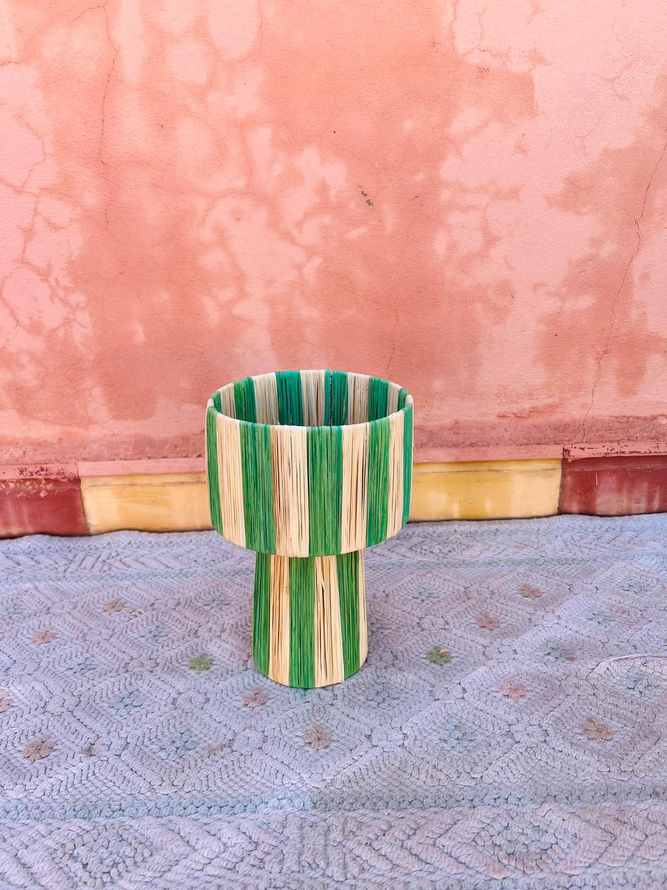 Green Raffia Table Lamp – Handmade Boho Light (Copy)
