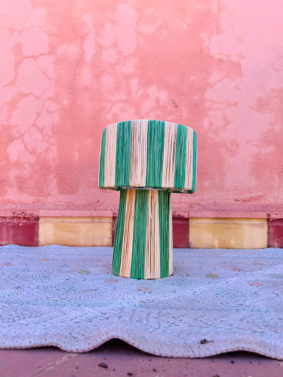 Green Raffia Table Lamp – Handmade Boho Light (Copy)