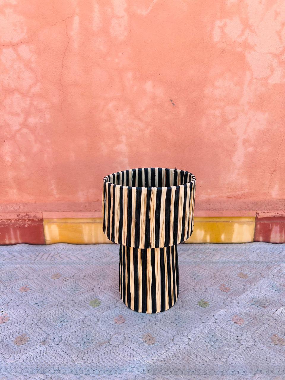 black raffia lamp, black rattan lamp, boho black lamp, woven black lamp, handmade raffia lamp