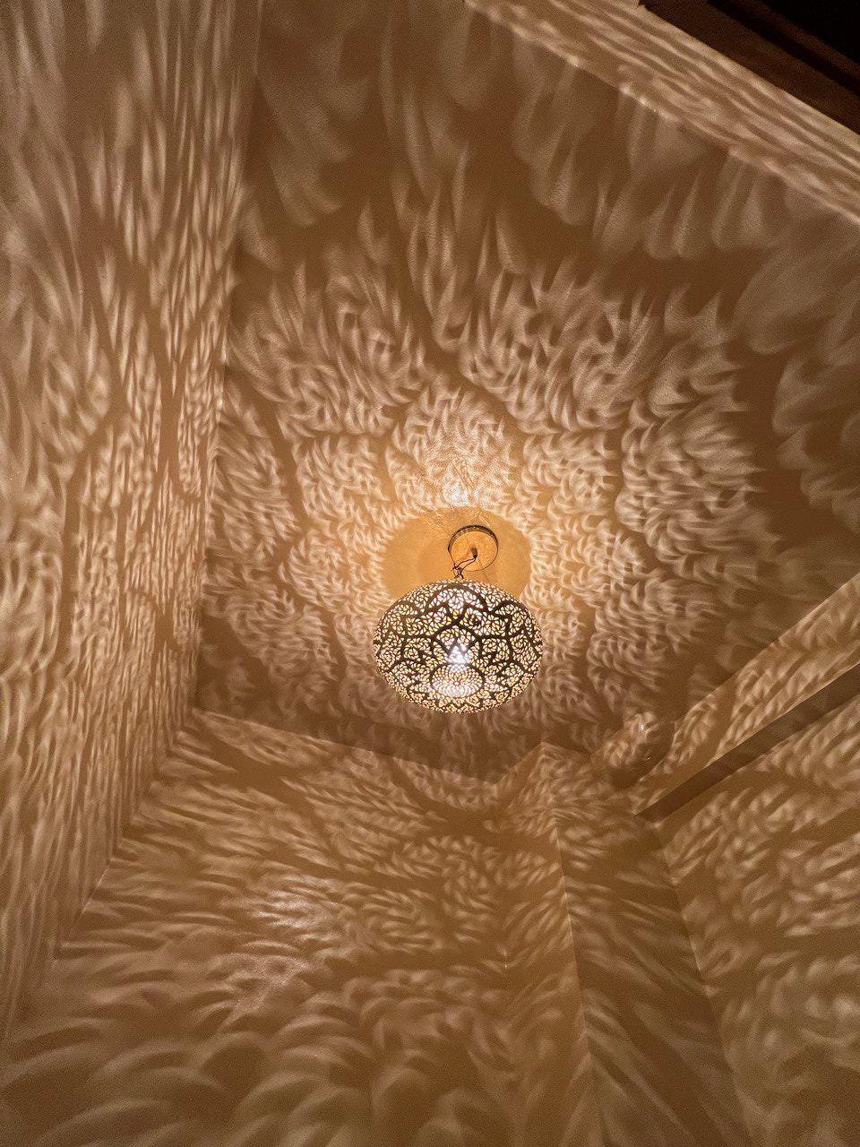 Moroccan Brass Pendant Light: Handmade Ceiling Lamp, Home Decor