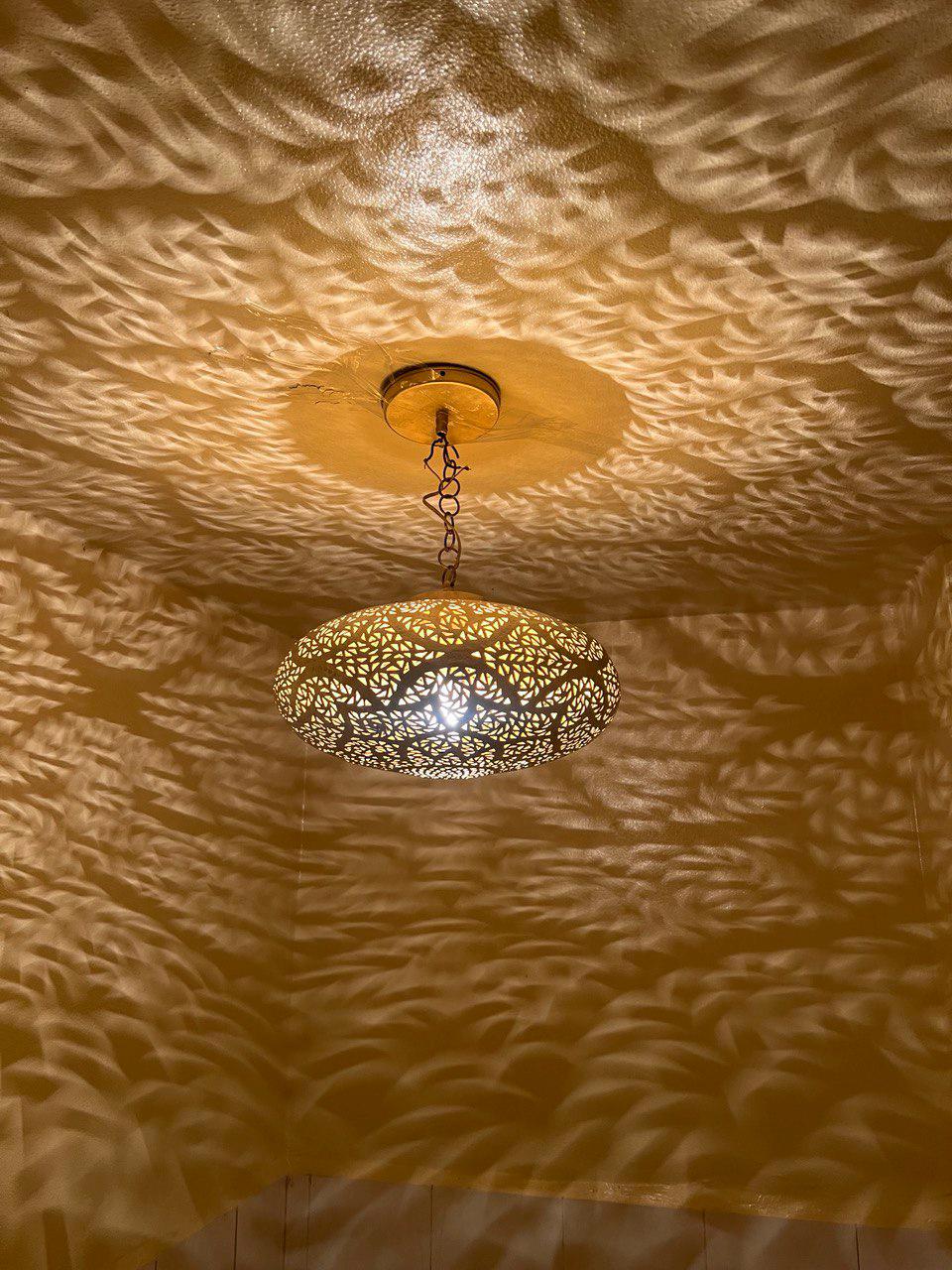 Moroccan Brass Pendant Light: Handmade Ceiling Lamp, Home Decor