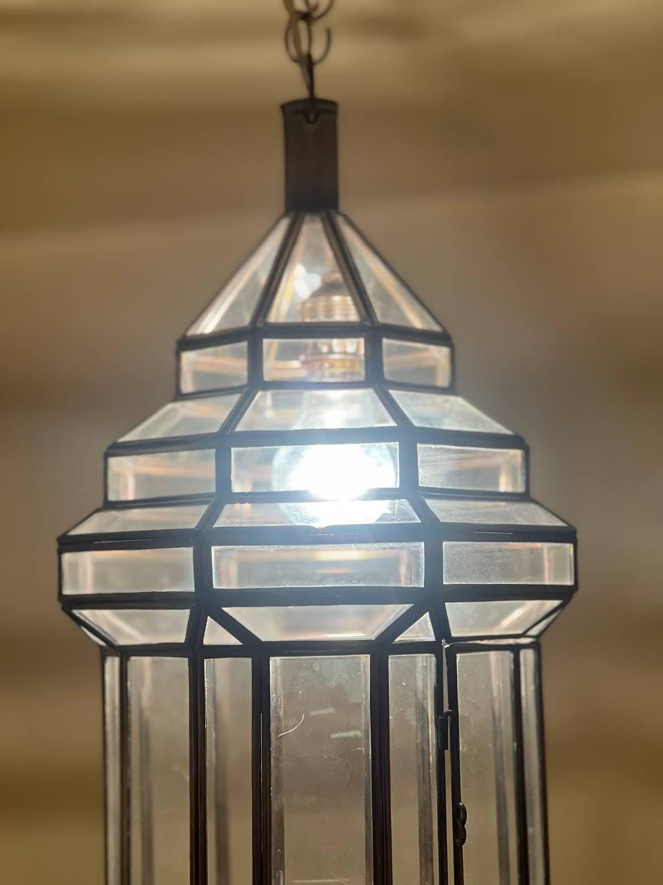 Moroccan Milky Glass Pendant Light | White Glass Chandelier | Elegant Filigree Suspension Lamp | Boho Ceiling Lighting"
