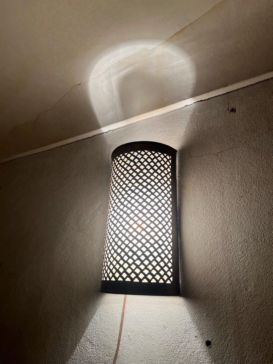 Handmade Moroccan Wall Sconce Brass | Boho Wall Lamp Lighting Fixture | Rustic Oriental Home Decor | Vintage Brass Light Fixture