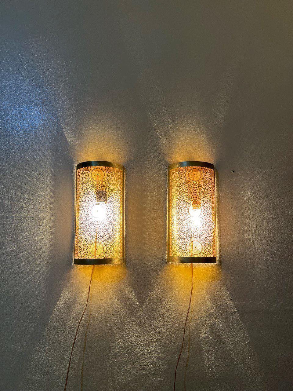 Set of  2 Handmade Moroccan Brass Wall Sconce , Boho Home Lighting , Moroccan wall sconces , Brass Wall decor lamp,Wall Lighting Decor