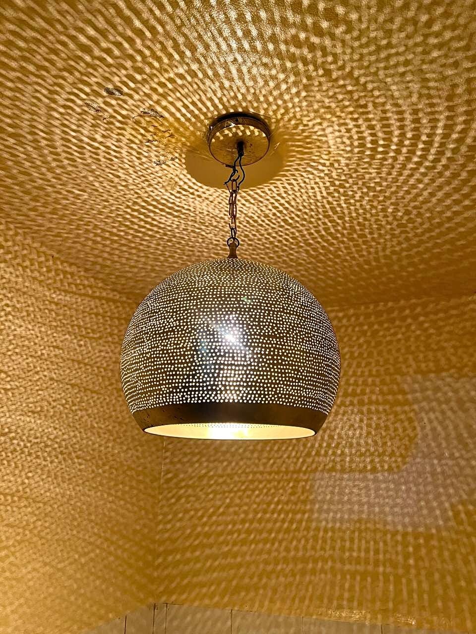 Handmade Moroccan Brass Pendant Light: Exotic Home Decor Lighting