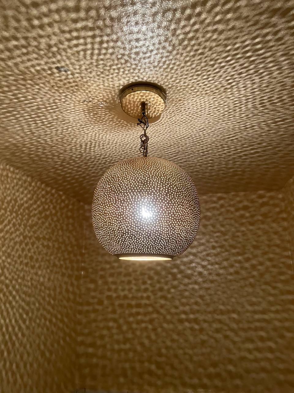 Handmade Moroccan Brass Pendant Light - Ceiling Light - Brass Pendant Light - Moroccan Decor - Lampshades Chandelier Lighting