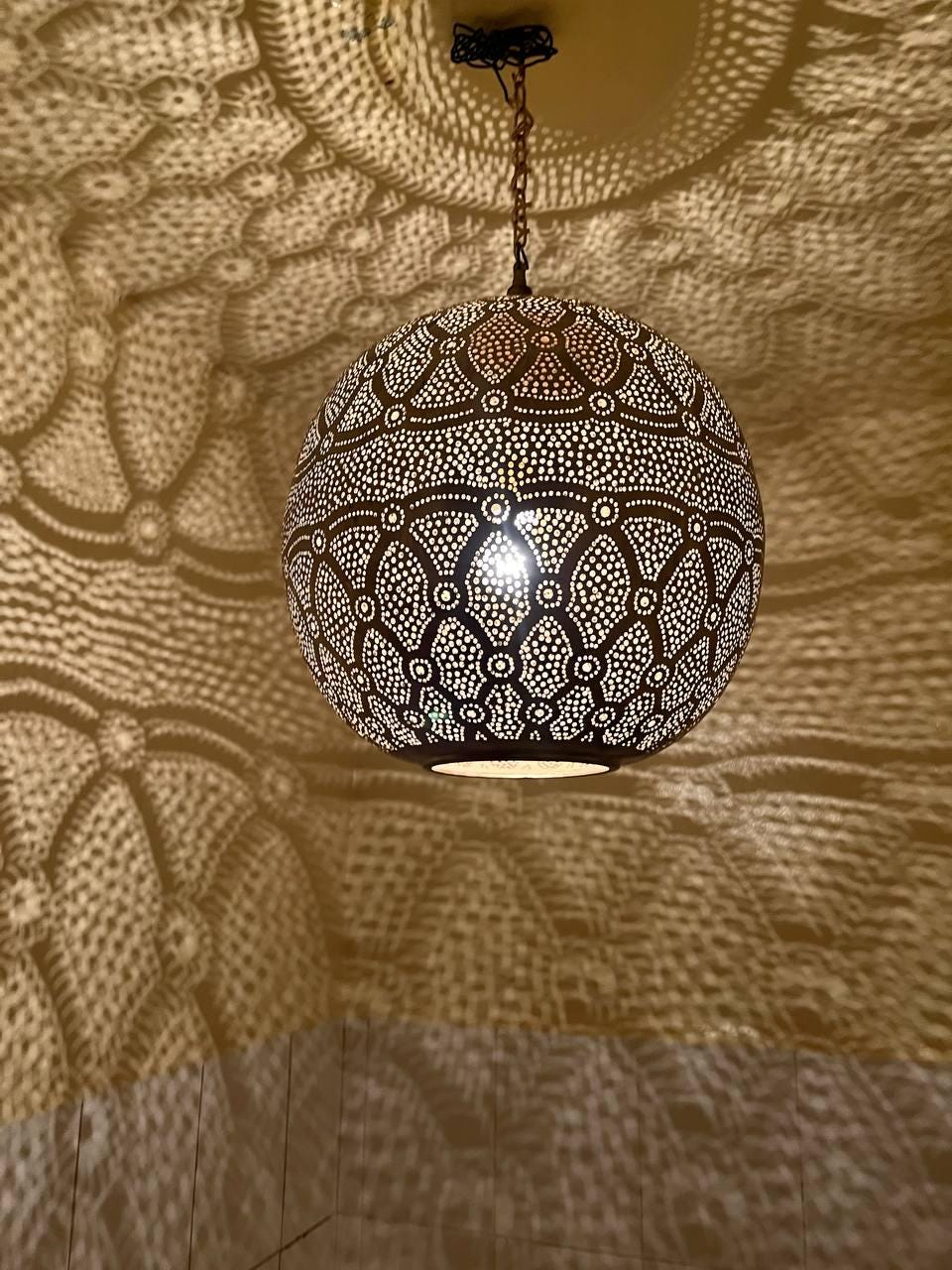 Handmade Moroccan Brass Pendant Light - Ceiling Light - Brass Pendant Light - Moroccan Decor - Lampshades Chandelier Lighting