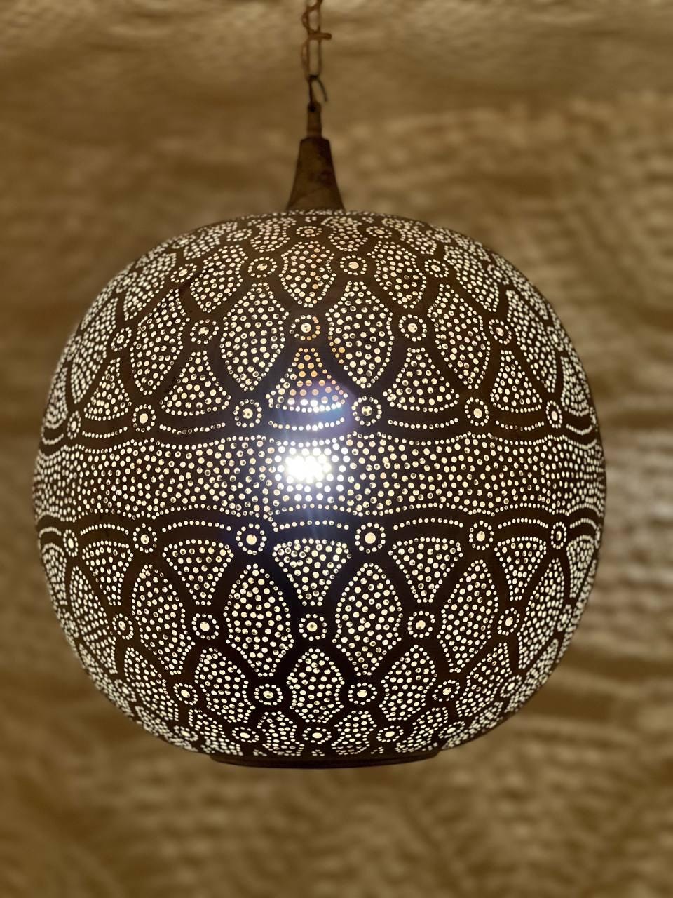 Handmade Moroccan Brass Pendant Light - Ceiling Light - Brass Pendant Light - Moroccan Decor - Lampshades Chandelier Lighting