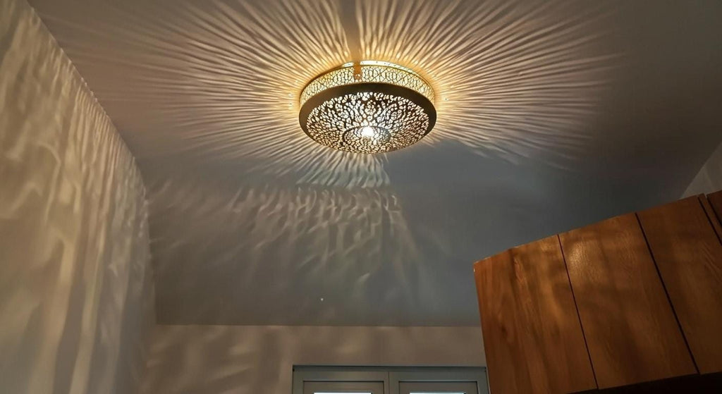 Moroccan Brass Wall Sconce (Set of 2): Boho Shadow Light, Handmade