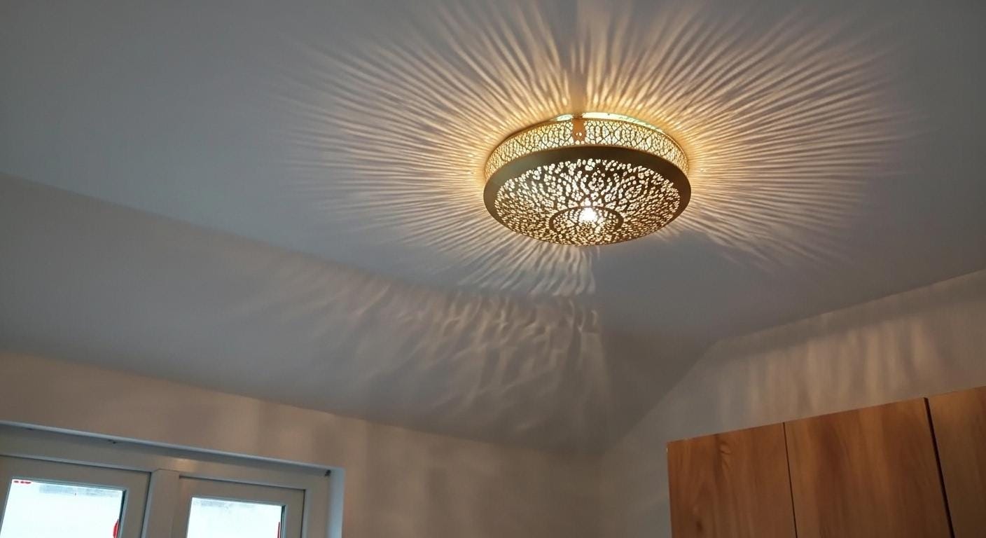 Moroccan Brass Wall Sconce (Set of 2): Boho Shadow Light, Handmade