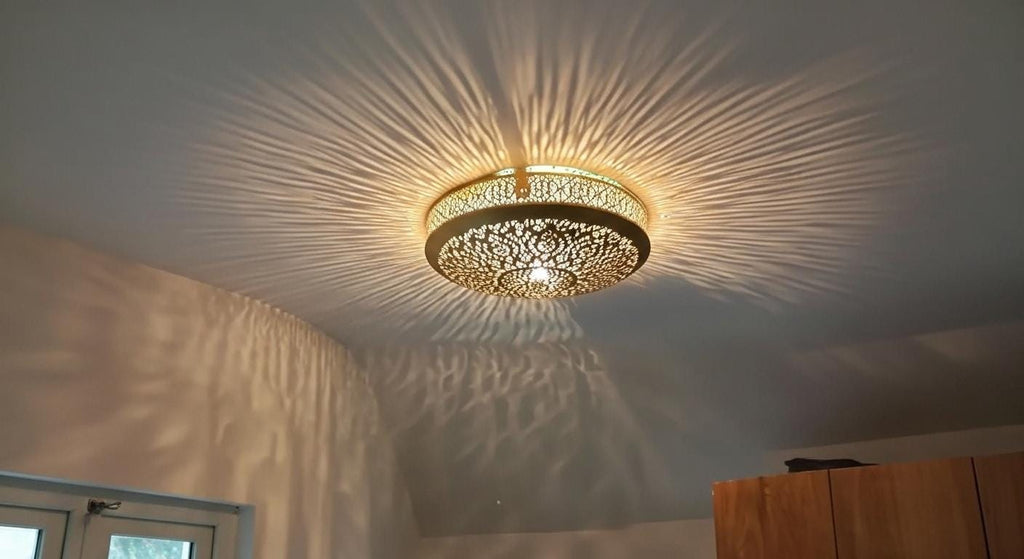 Moroccan Brass Wall Sconce (Set of 2): Boho Shadow Light, Handmade