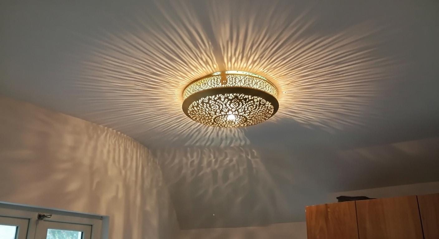 Moroccan Brass Wall Sconce (Set of 2): Boho Shadow Light, Handmade
