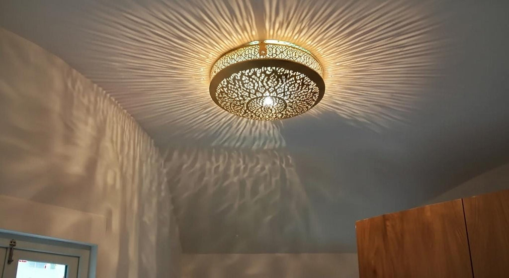 Moroccan Brass Wall Sconce (Set of 2): Boho Shadow Light, Handmade
