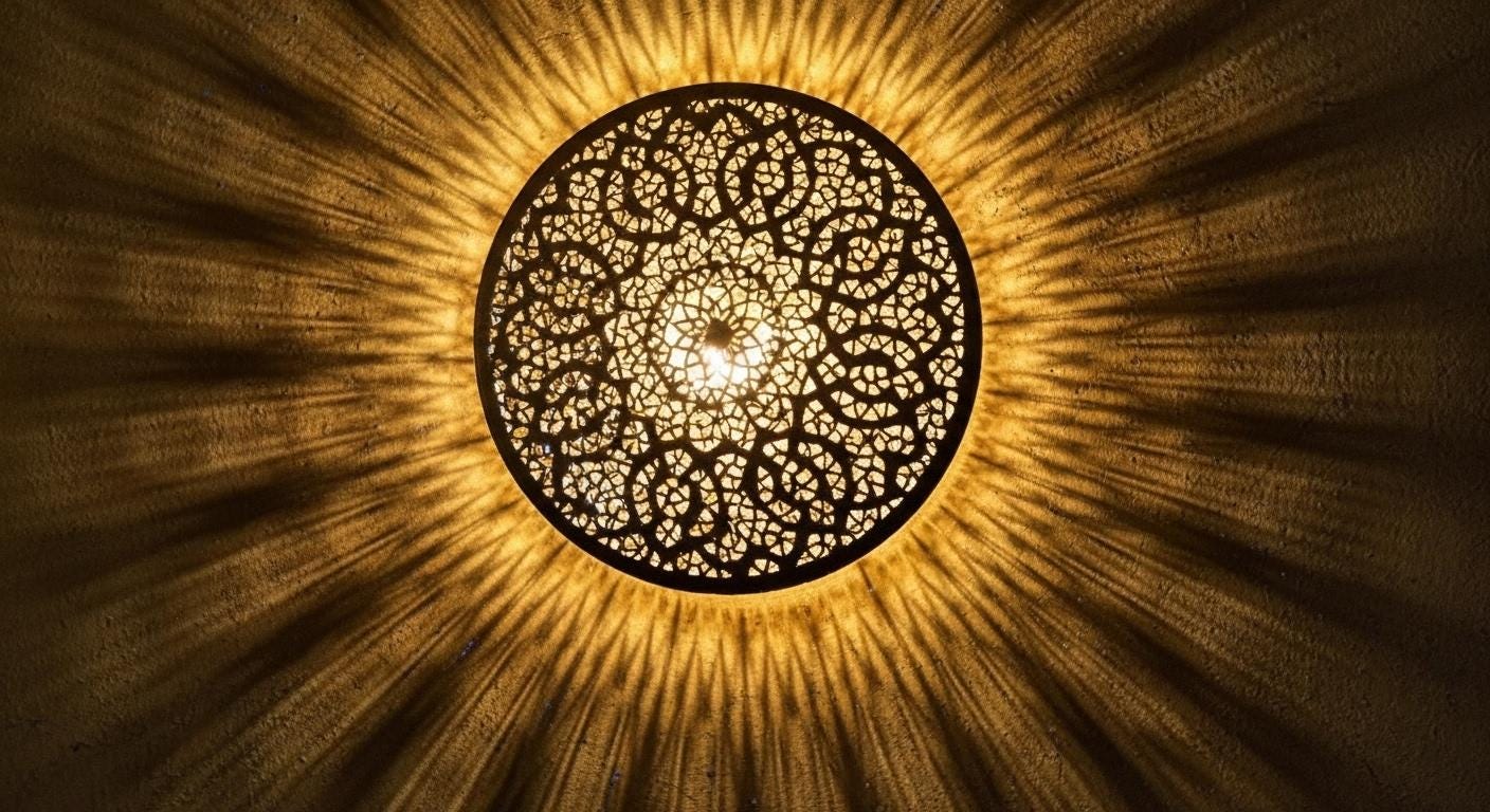 Moroccan Brass Wall Sconce (Set of 2): Boho Shadow Light, Handmade