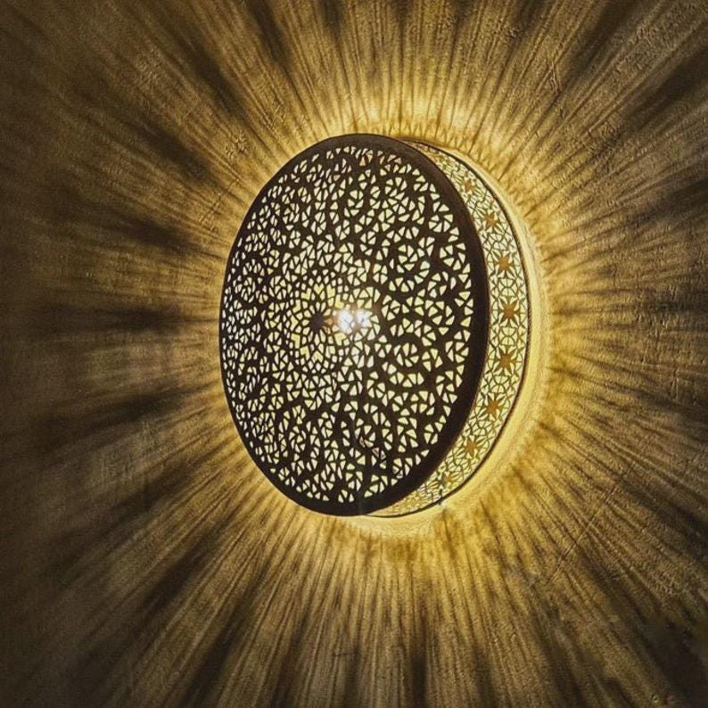 SET OF 2 Moroccan Brass Wall Sconce , Handmade brass Wall Light Shade, Moroccan Wall Lamps , Sconce light, Handmade Wall Lamp