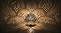 Handmade Moroccan Brass Table Lamp: Art Deco Mushroom Light