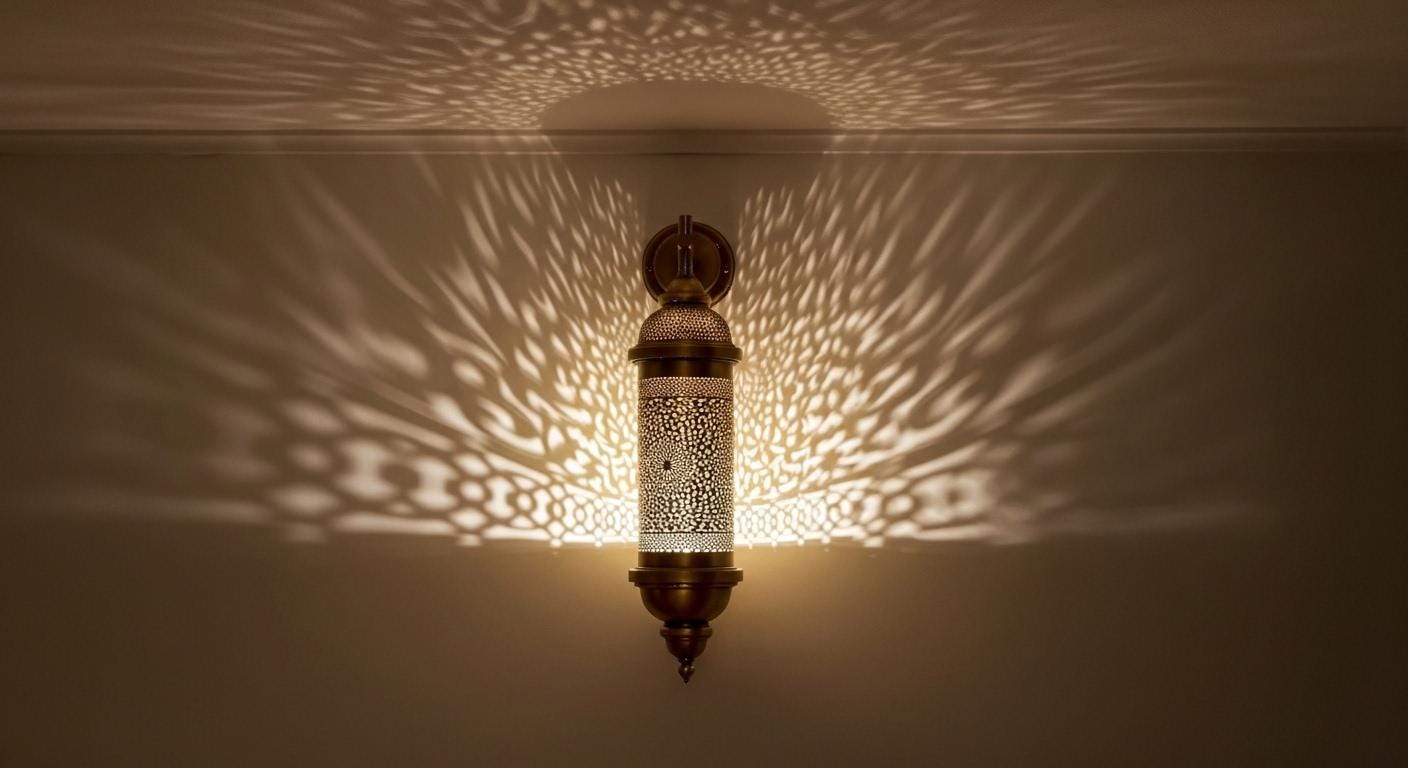Handmade Moroccan Brass Wall Sconce | Boho Brass Wall Light Fixture | Rustic  Brass Lantern | Vintage Home Decor Lighting | Moroccan Wall