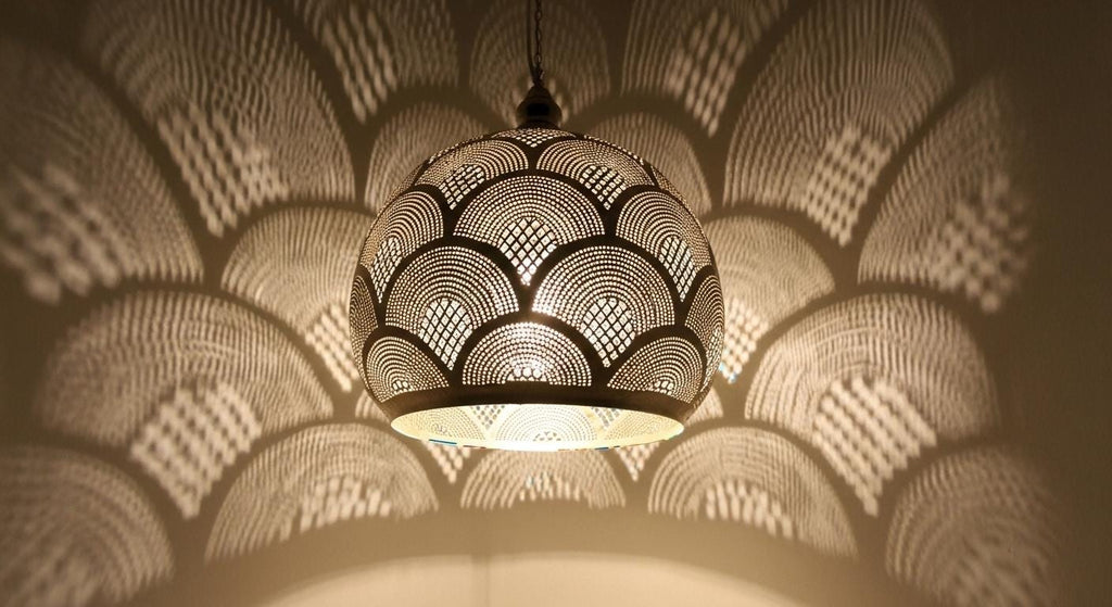 Handmade Moroccan Pendant Lamp | Brass Ceiling Light Fixture | Boho Shadow Chandelier | Moroccan Light Fixtures  |Moroccan Pendant Lighting