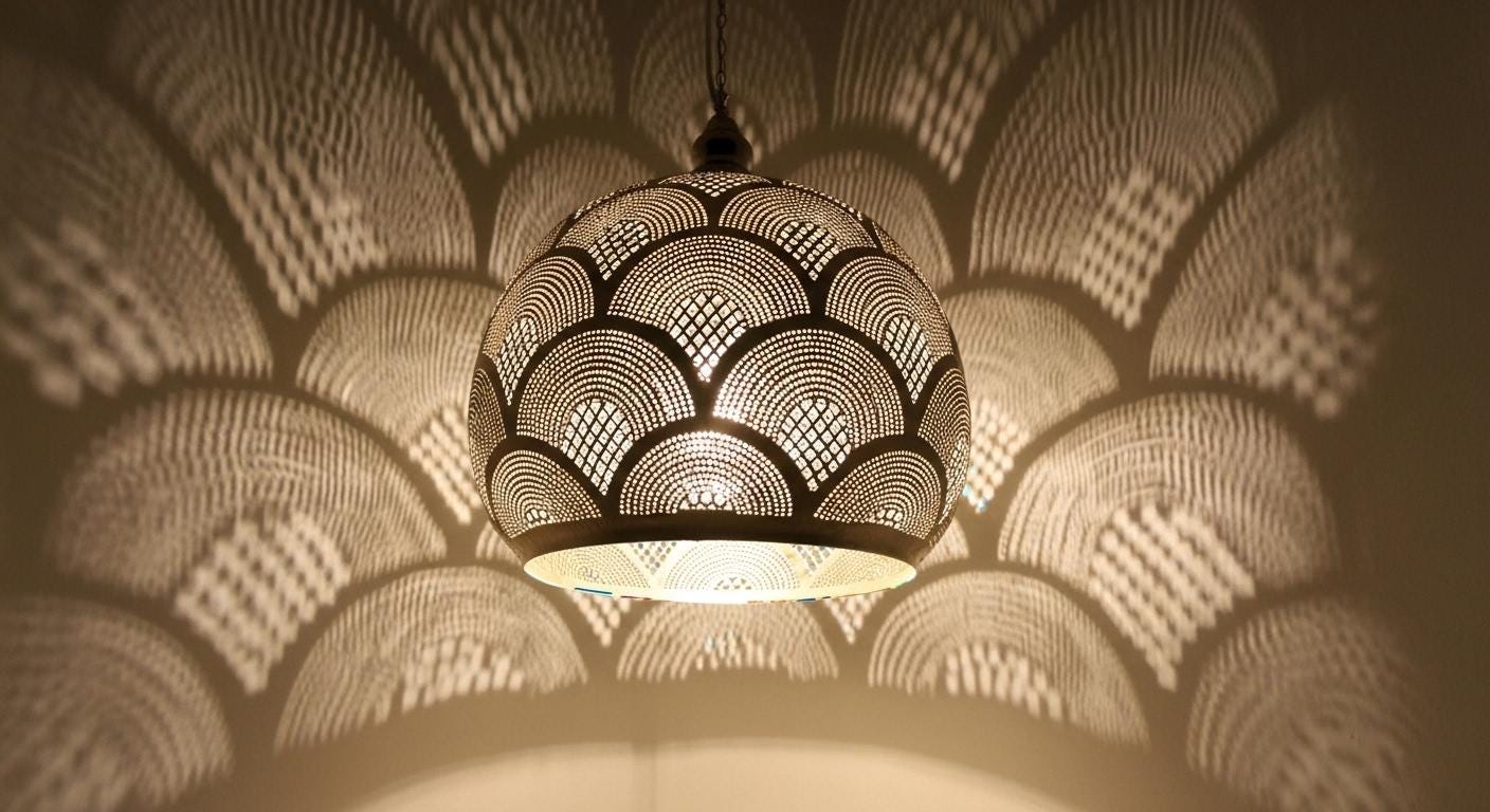 Handmade Moroccan Pendant Lamp | Brass Ceiling Light Fixture | Boho Shadow Chandelier | Moroccan Light Fixtures  |Moroccan Pendant Lighting