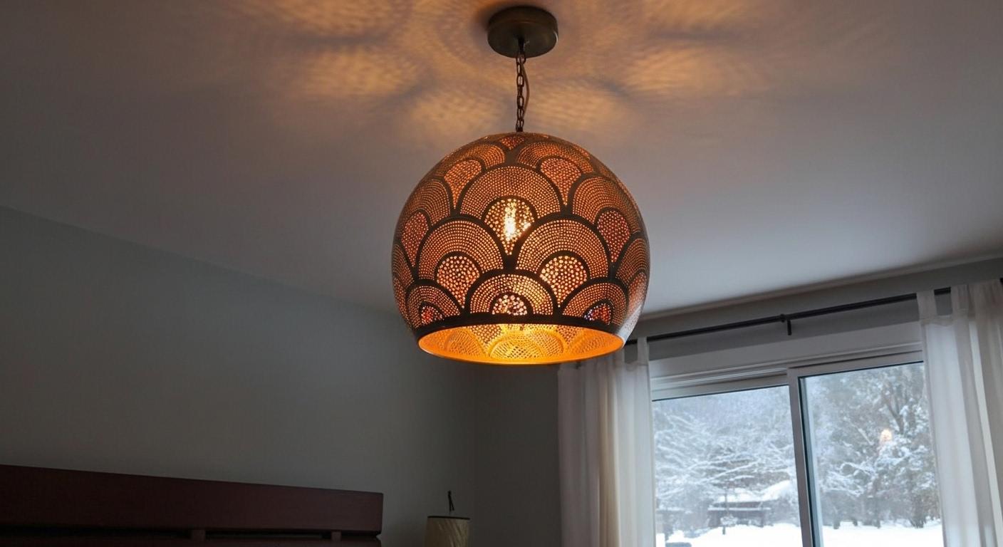 Handmade Moroccan Pendant Lamp | Brass Ceiling Light Fixture | Boho Shadow Chandelier | Moroccan Light Fixtures  |Moroccan Pendant Lighting