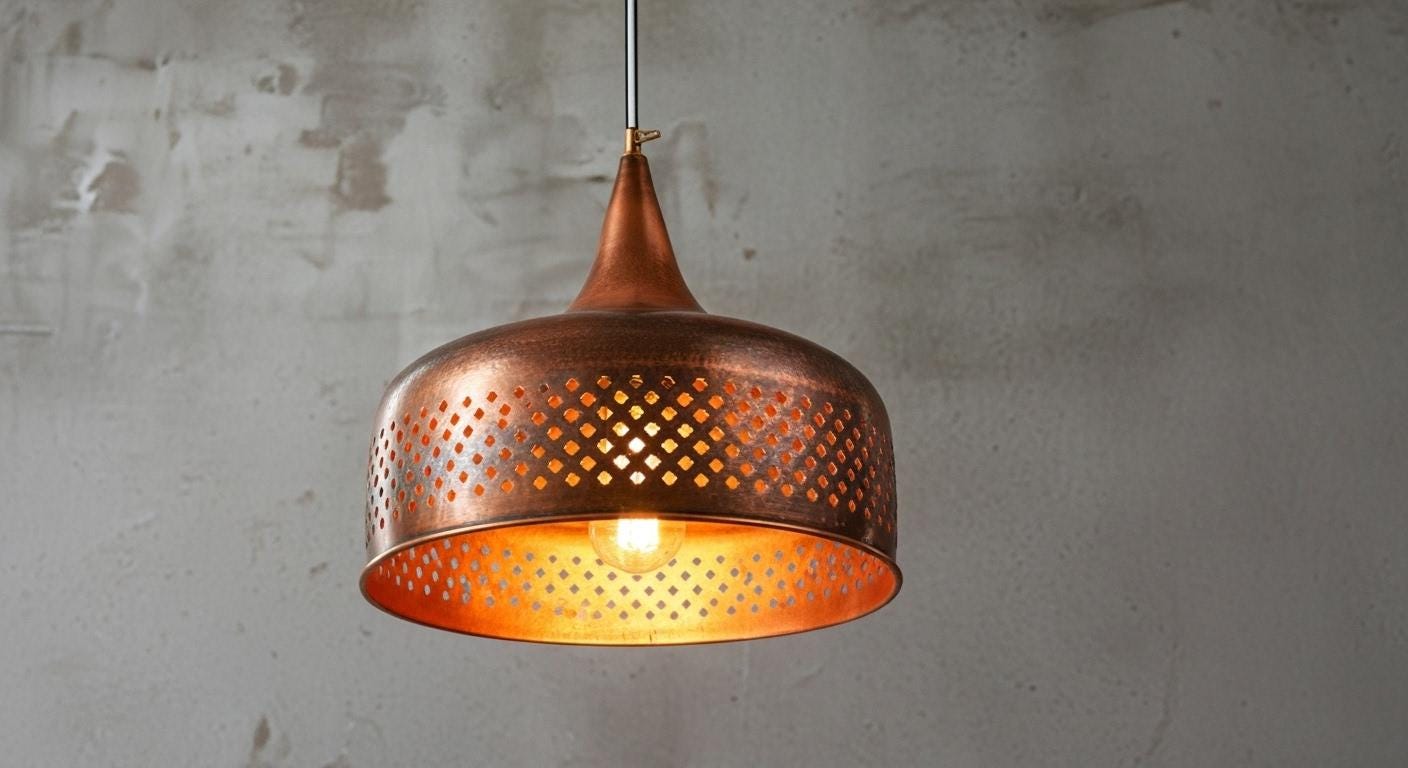 Farmhouse Hanging Ceiling Lamp, Handcrafted Copper Dome Lamp, Kitchen Island Lighting,Dome Pendant LAmp, Oxidized Copper Hanging Lamp