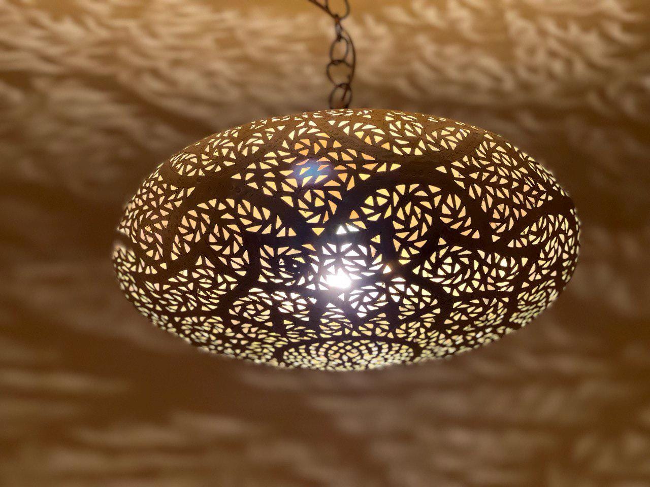 Moroccan Brass Pendant Light: Handmade Ceiling Lamp, Home Decor