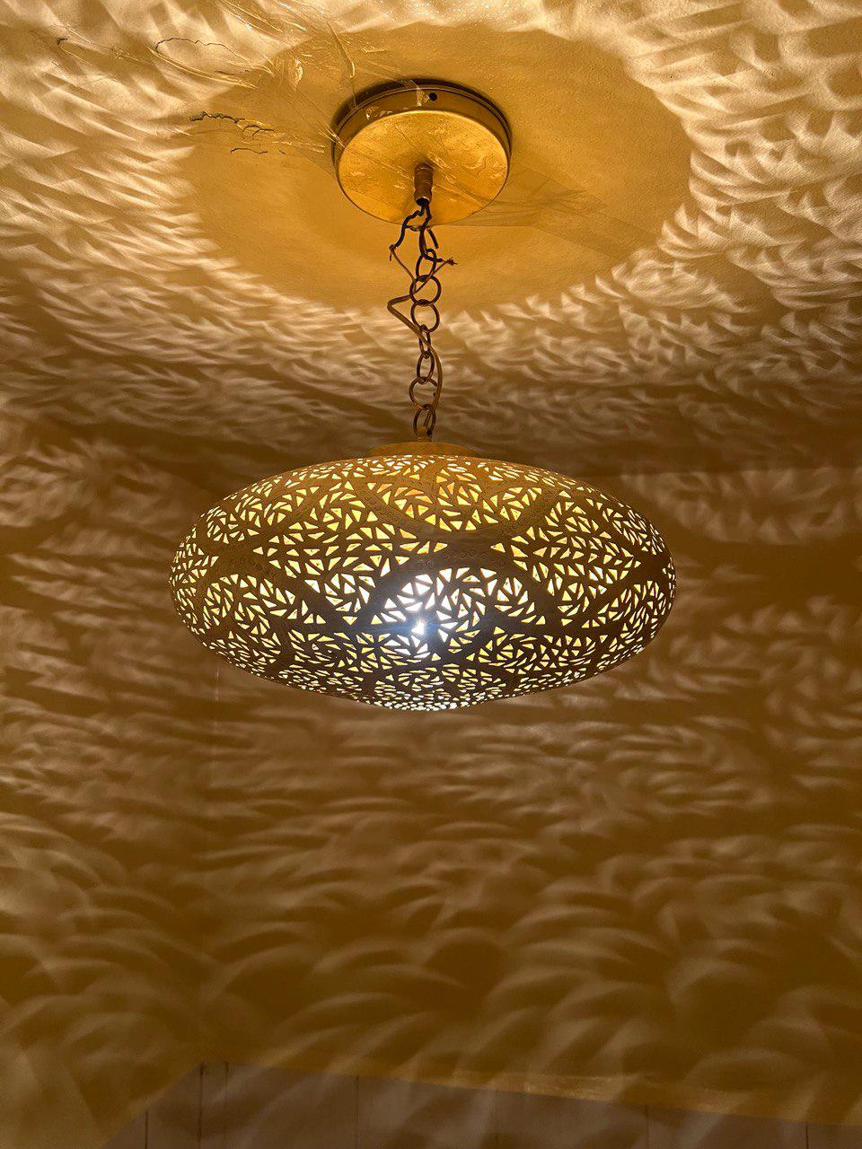 Moroccan Brass Pendant Light: Handmade Ceiling Lamp, Home Decor