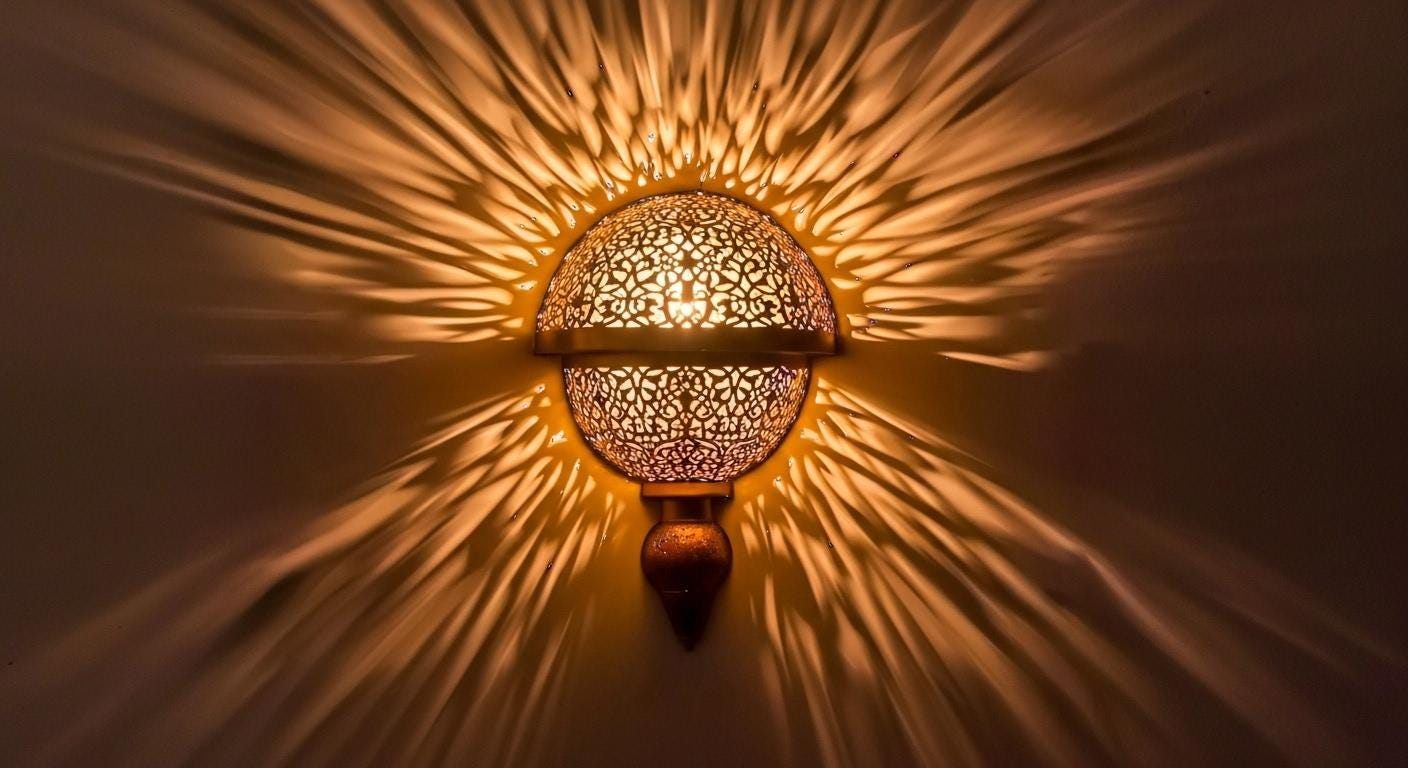 Handmade Moroccan Brass Wall Sconce , Handcrafted Wall Light Morocco lighting , brass wall lamp , Antique Morocco brass wall Light