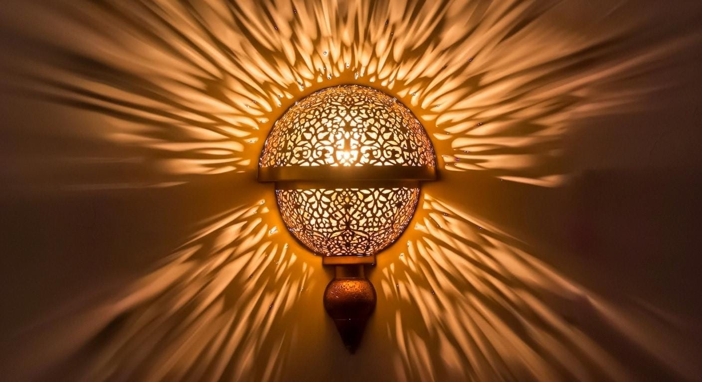 Handmade Moroccan Brass Wall Sconce , Handcrafted Wall Light Morocco lighting , brass wall lamp , Antique Morocco brass wall Light