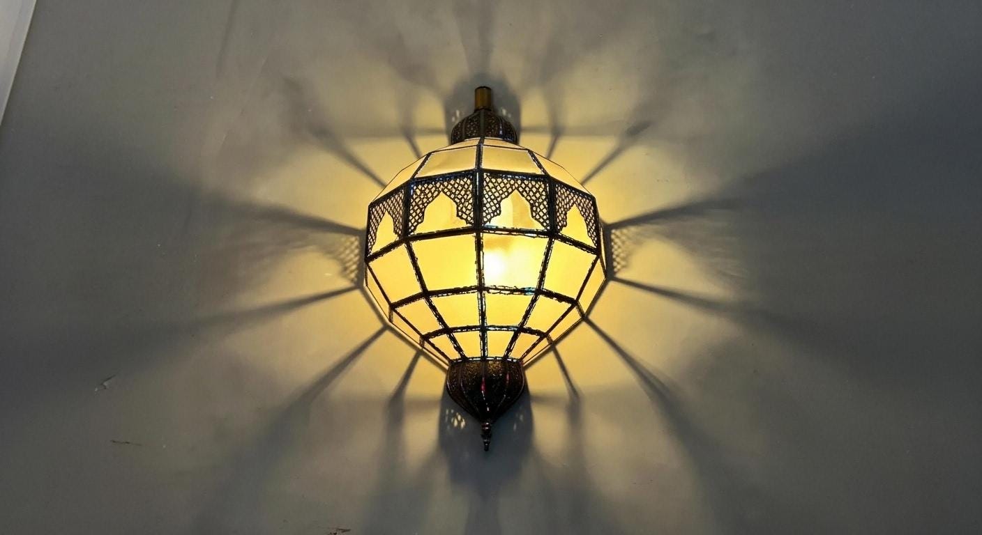 Handmade Moroccan Milk Glass Pendant Light, Brass Wall Sconce ,Vintage Glass Wall Lamp,Handmade Moroccan Brass Ceiling Light
