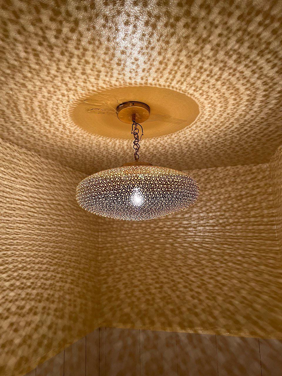 Moroccan Brass Pendant Light: Handmade Ceiling Lamp, New Home Decor