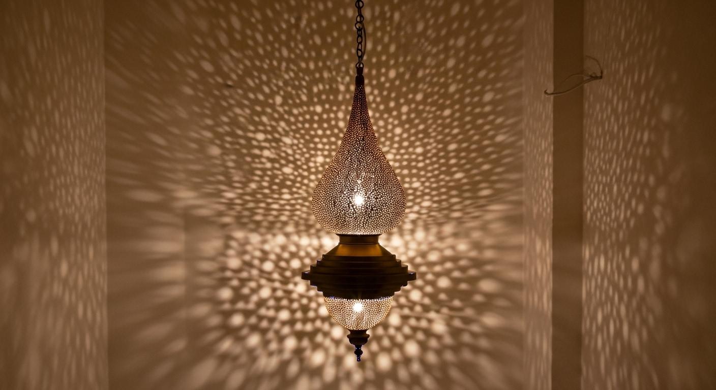 Moroccan Brass Pendant Light: Handmade Home Decor Lighting