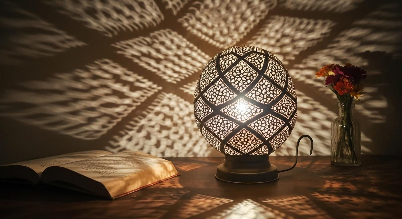 Handmade Moroccan Brass Table Lamp - Moroccan Table Lamp Silver - Brass Lamp - Floor lamp night light brass decoration lighting Lampshade