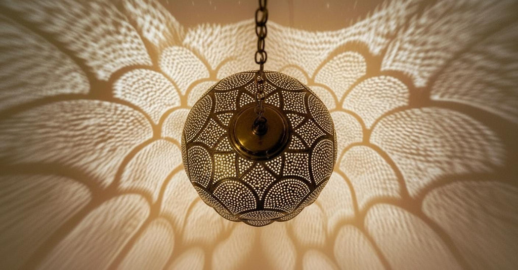 Handcrafted Moroccan Brass Pendant Light - Hanging Lamp