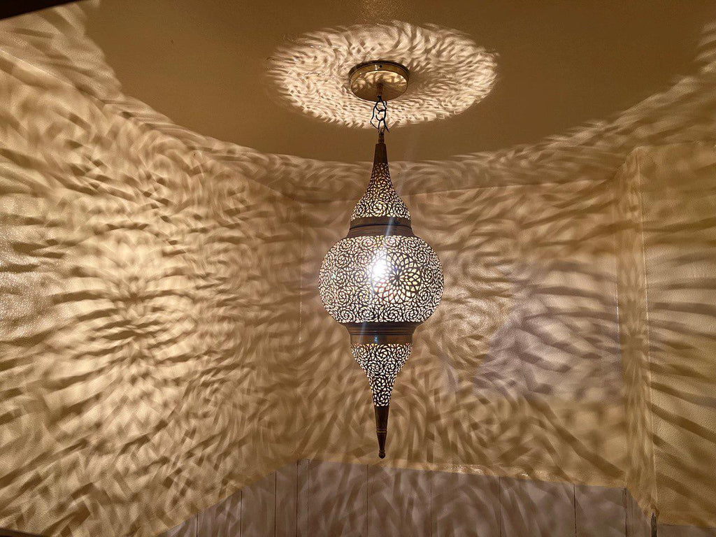 Moroccan Brass Pendant Light: Handmade Ceiling Lamp, New Home Decor